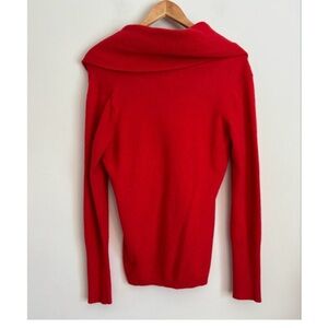 Banana Republic Women's M Red Cowl Neck Merino Wool Cashmere Blend Sweater